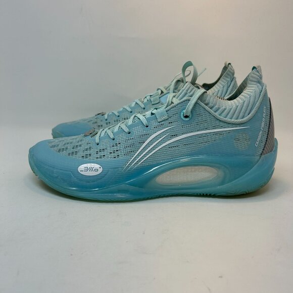 Li-Ning All City 10 V2 Basketball Shoes Light Blue & Silver Mens Size 9.5 - Picture 1 of 9